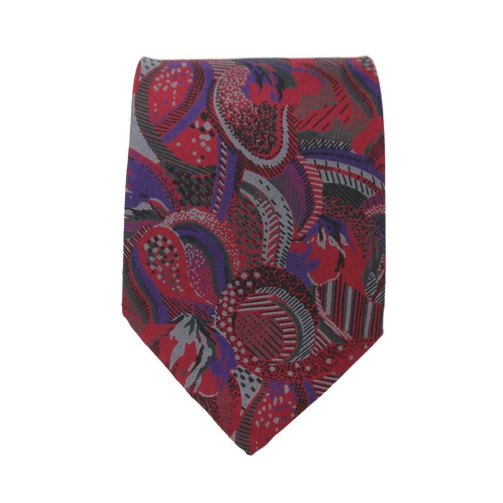 Designer Mens Abstract Paisley Print Classic Tie Red